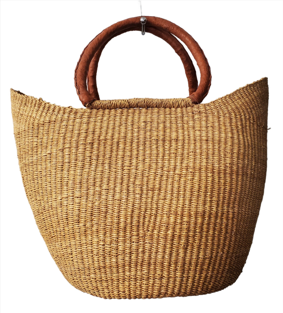 Handwoven Ghanaian Basket Shopper