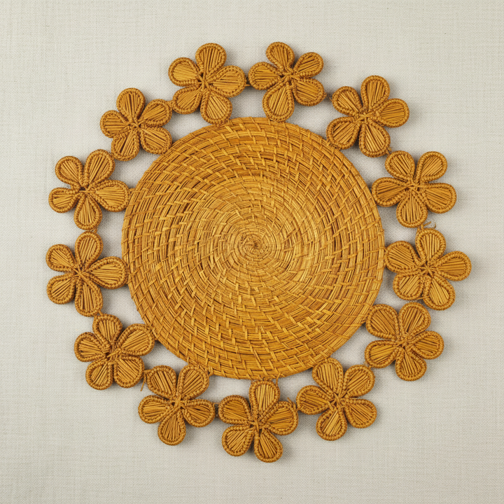Plumeria Handwoven Iraca Placemat