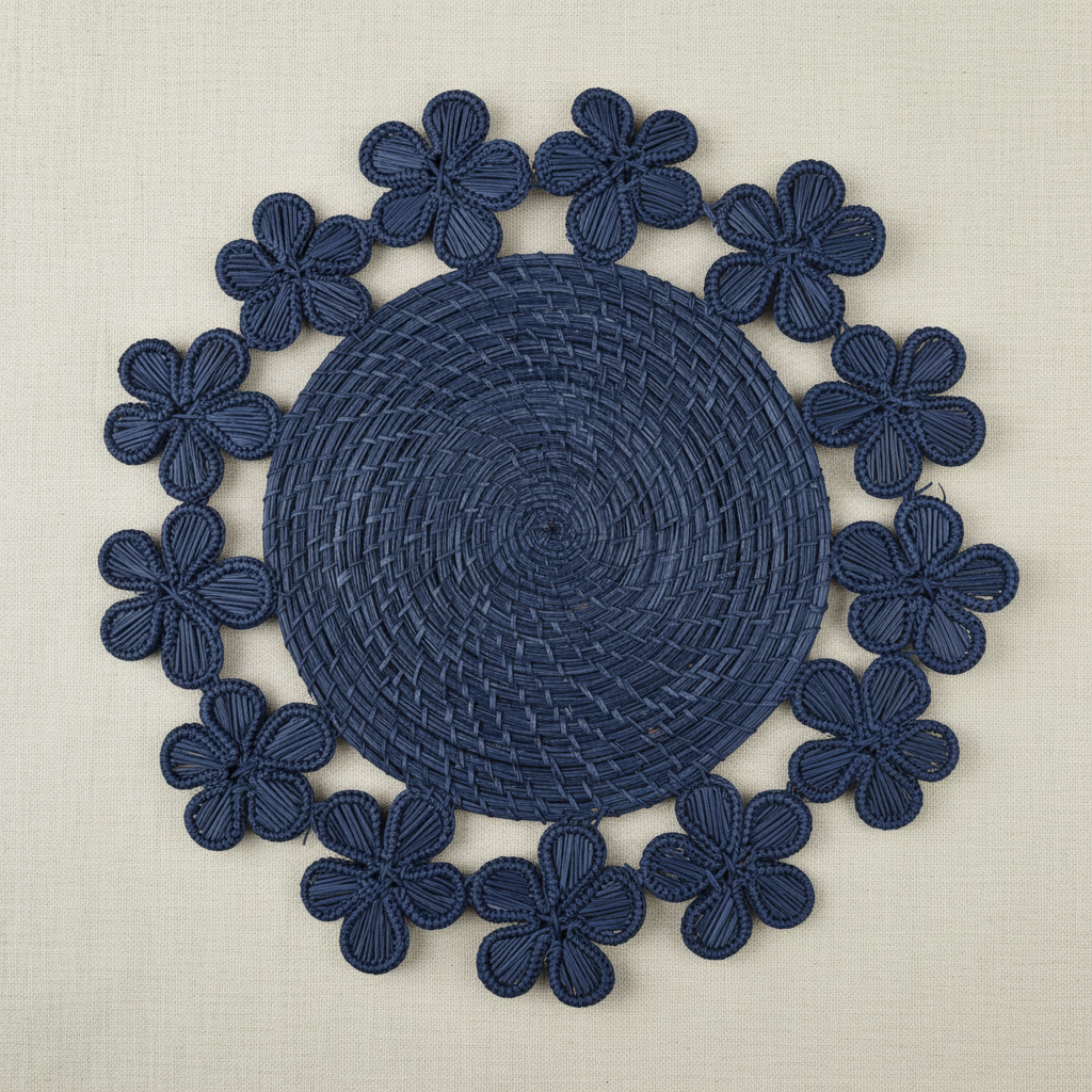 Plumeria Handwoven Iraca Placemat