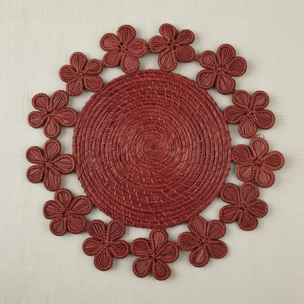 Plumeria Handwoven Iraca Placemat