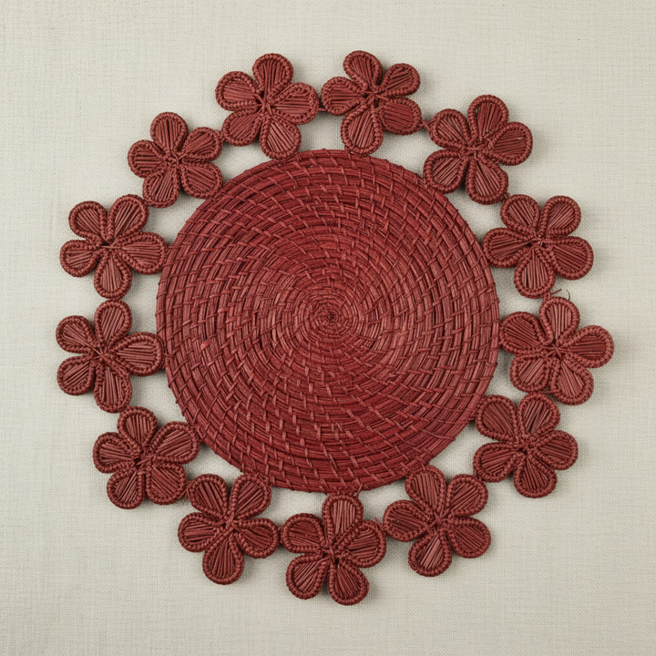 Plumeria Handwoven Iraca Placemat