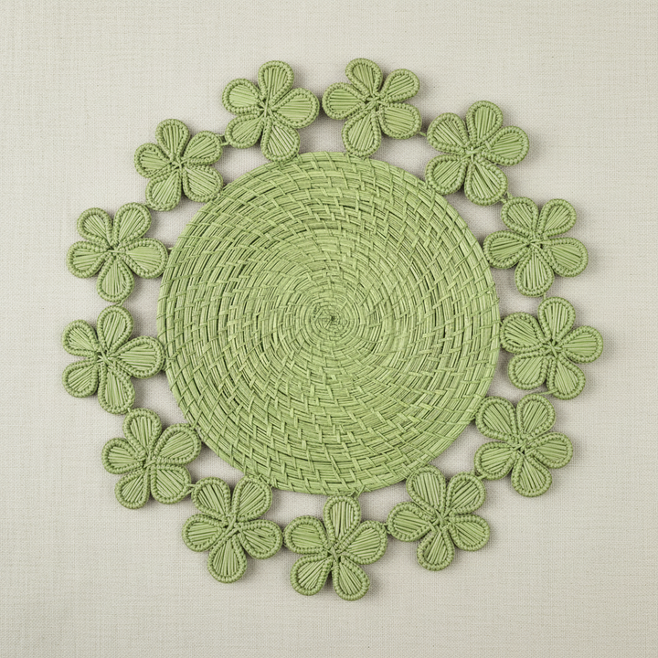 Plumeria Handwoven Iraca Placemat