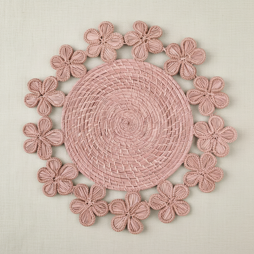 Plumeria Handwoven Iraca Placemat