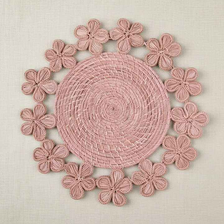 Plumeria Handwoven Iraca Placemat