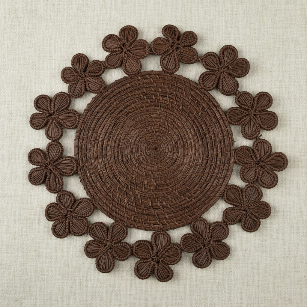 Plumeria Handwoven Iraca Placemat