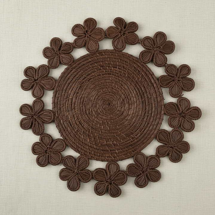 Plumeria Handwoven Iraca Placemat