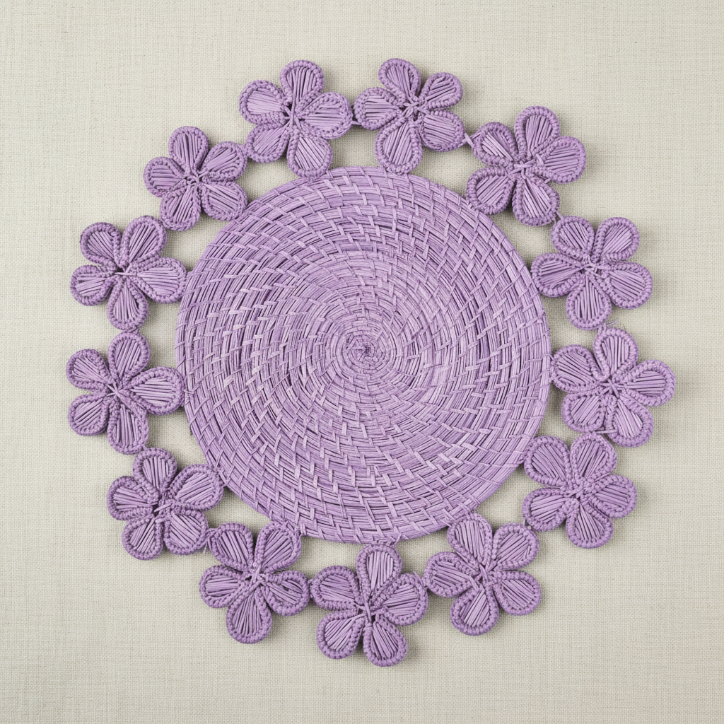 Plumeria Handwoven Iraca Placemat