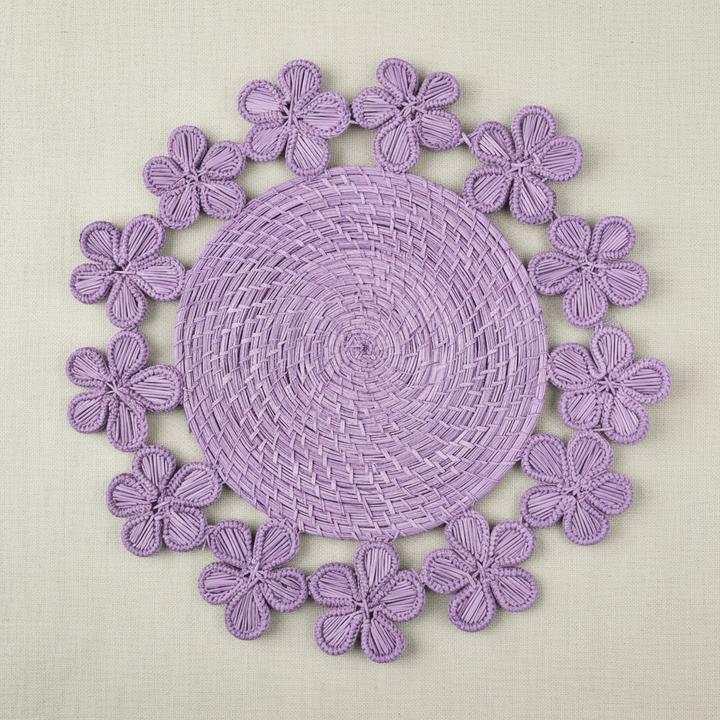 Plumeria Handwoven Iraca Placemat