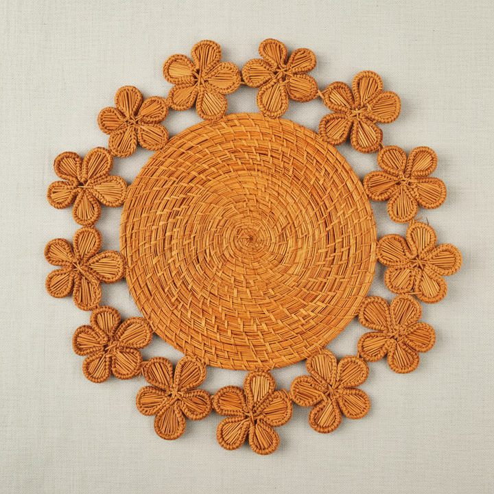 Plumeria Handwoven Iraca Placemat
