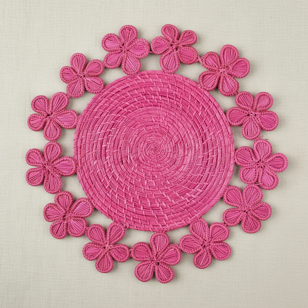 Plumeria Handwoven Iraca Placemat