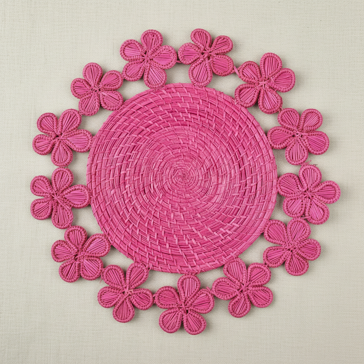 Plumeria Handwoven Iraca Placemat