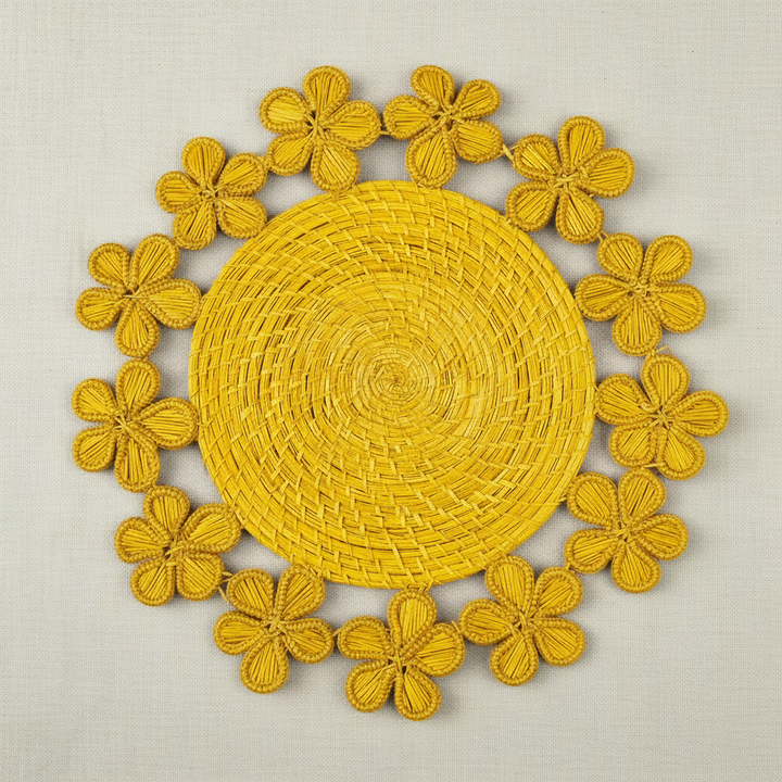 Plumeria Handwoven Iraca Placemat