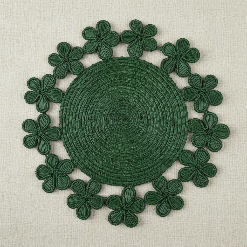 Plumeria Handwoven Iraca Placemat