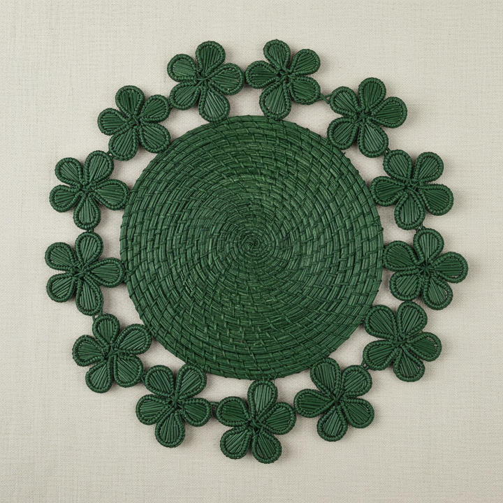 Plumeria Handwoven Iraca Placemat