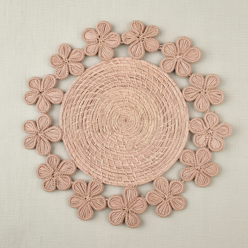 Plumeria Handwoven Iraca Placemat