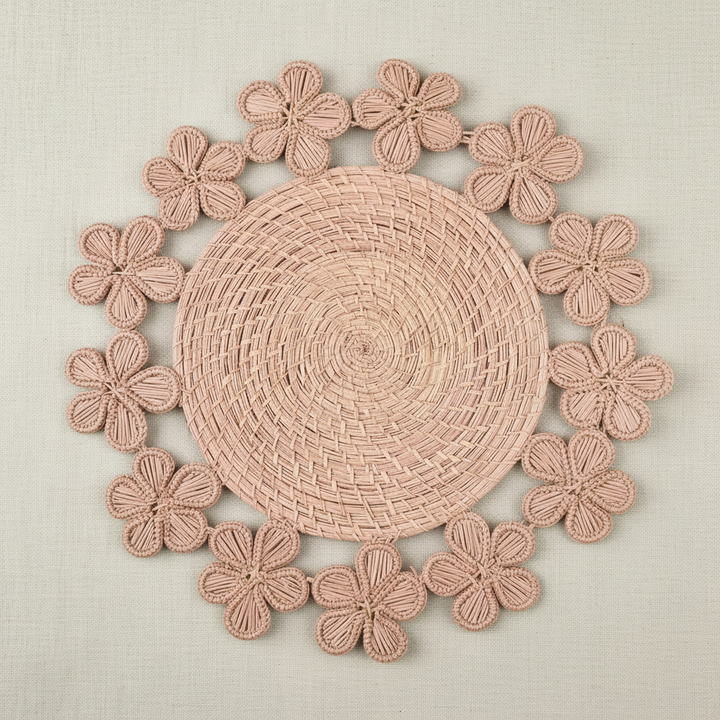 Plumeria Handwoven Iraca Placemat