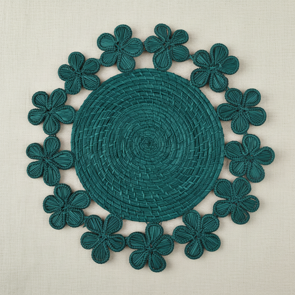 Plumeria Handwoven Iraca Placemat