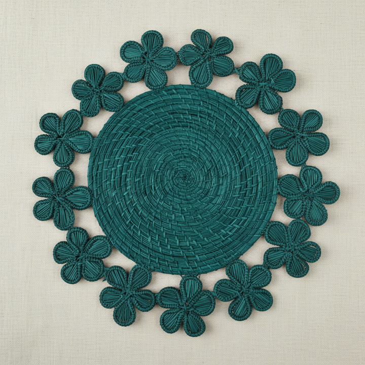 Plumeria Handwoven Iraca Placemat