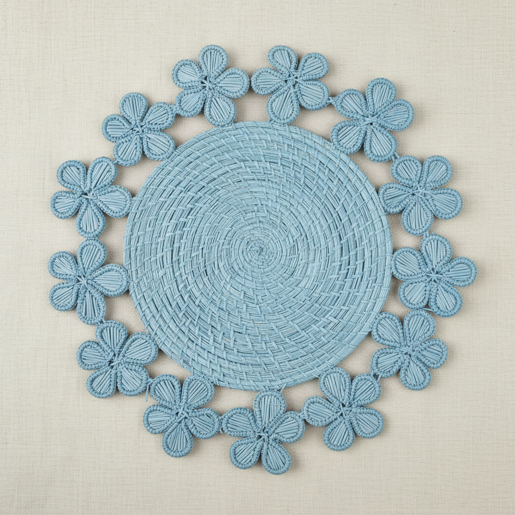 Plumeria Handwoven Iraca Placemat