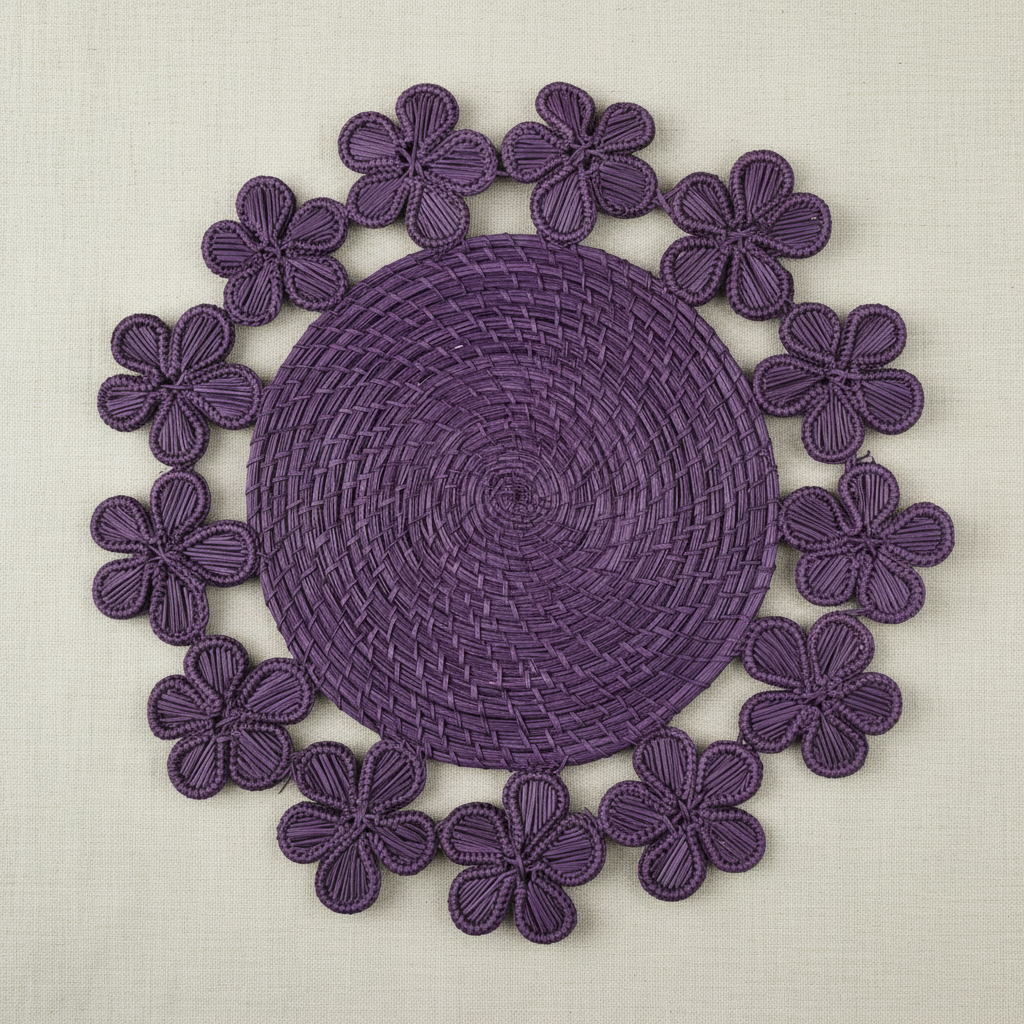 Plumeria Handwoven Iraca Placemat
