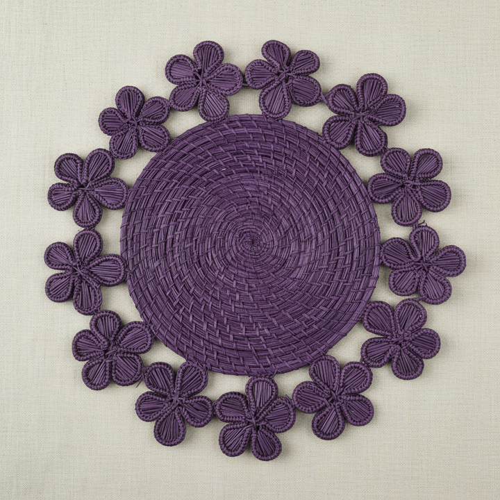 Plumeria Handwoven Iraca Placemat