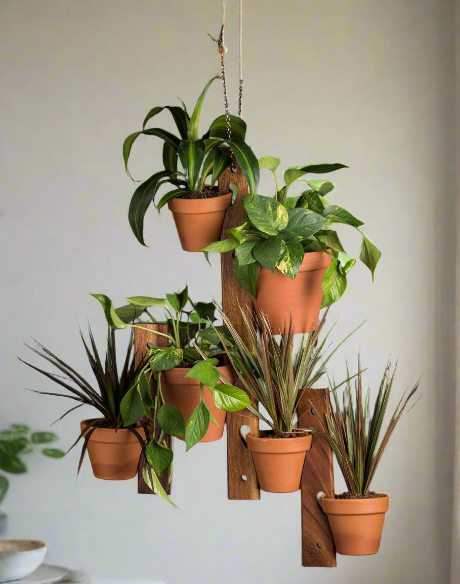 6 Pot Hanging Plant Holder - 3 piece set — plant holder, [material], Kalmar Home