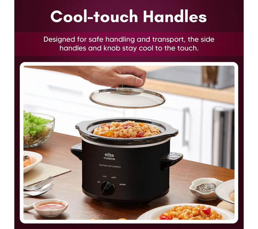 Elite Cuisine 1.5‑Qt Mini Slow Cooker