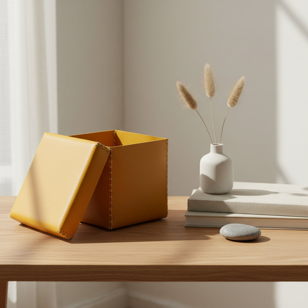 Multi Utility Leather Storage Box