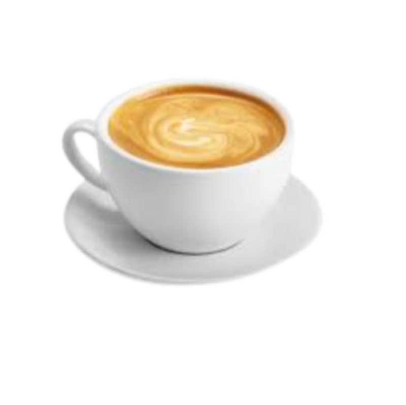 Cup of light-brown latte with latte art