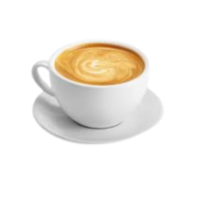 Cup of light-brown latte with latte art