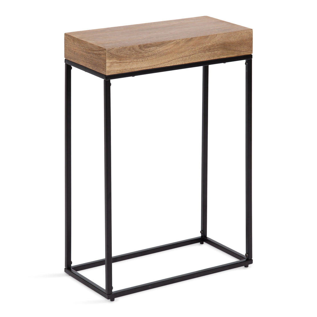 Karlsen Wood and Metal Slim Side Table