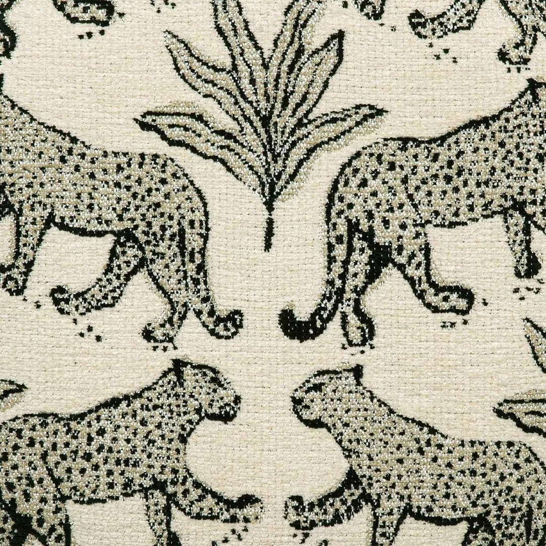 Dex Taupe Leopard Jacquard Ottoman Fully Assembled