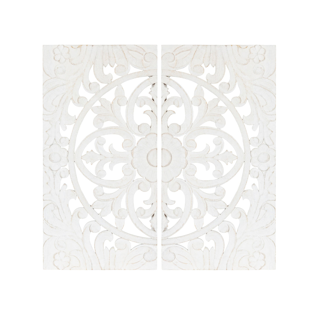 Saanvi Carved Wood Wall Art Set