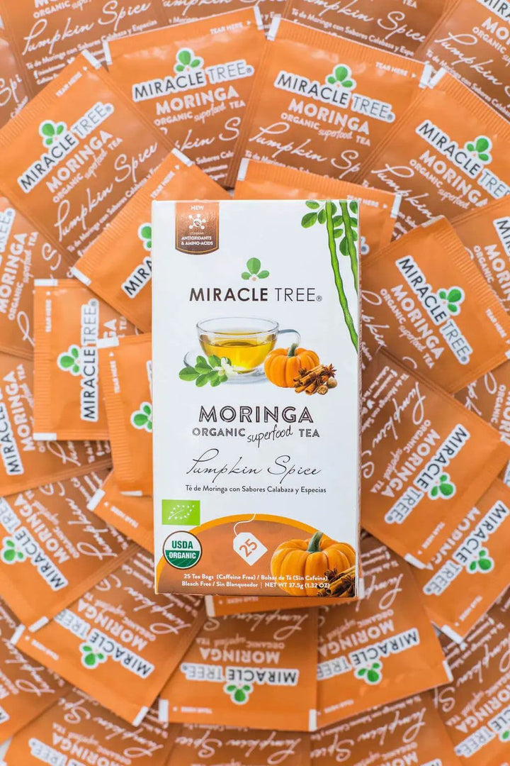 Organic Moringa Tea - Pumpkin Spice - Caffeine-Free Herbal Tea