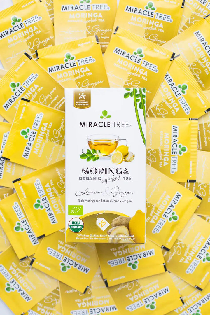 Organic Moringa Tea - Lemon & Ginger - Caffeine-Free Herbal Tea