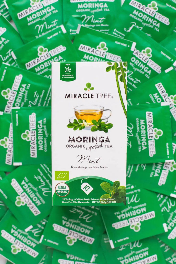 Organic Moringa Tea - Mint - Caffeine-Free Herbal Tea