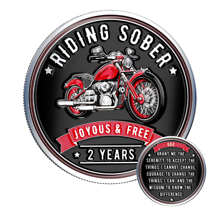 Riding Sober Recovery Affirmation Coin