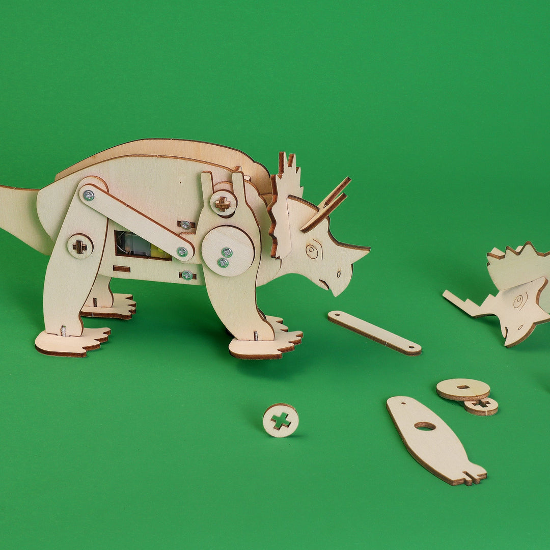 Dinosaur Robot Triceratops DIY Kit, Educational STEM Toy