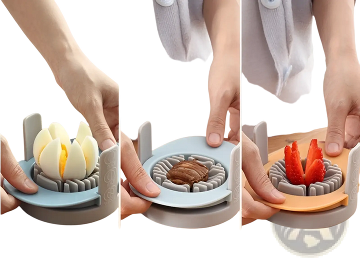 3-in-1 Egg Slicer and Manual Onion Cutter Tool