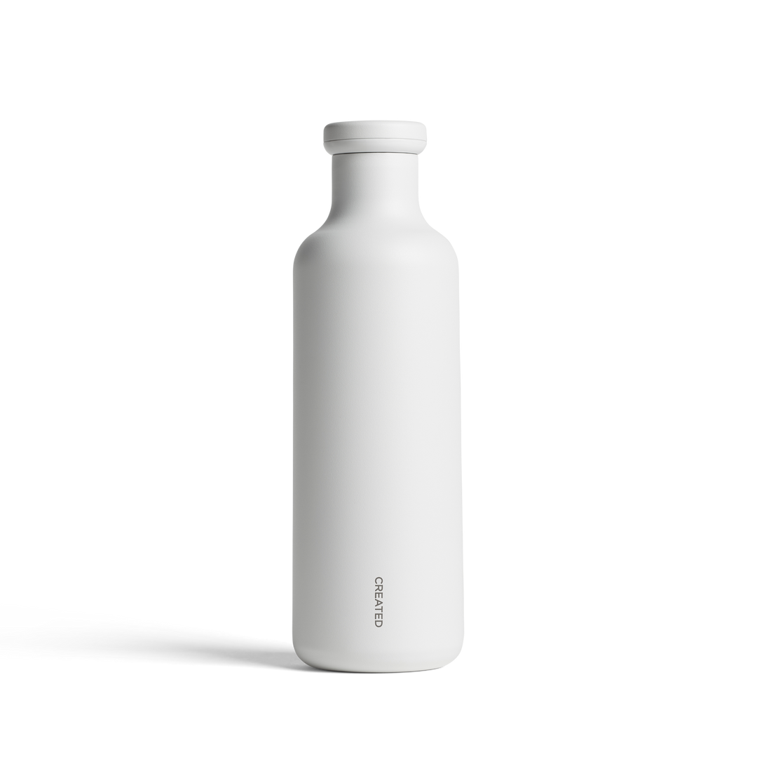White wine carafe with screw-top lid, smooth bottle shape