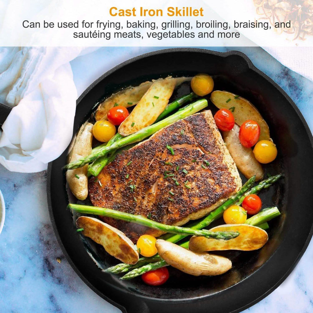 Pre-Seasoned Cast Iron Skillet (3-Piece Set)