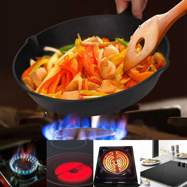 Pre-Seasoned Cast Iron Skillet (3-Piece Set)