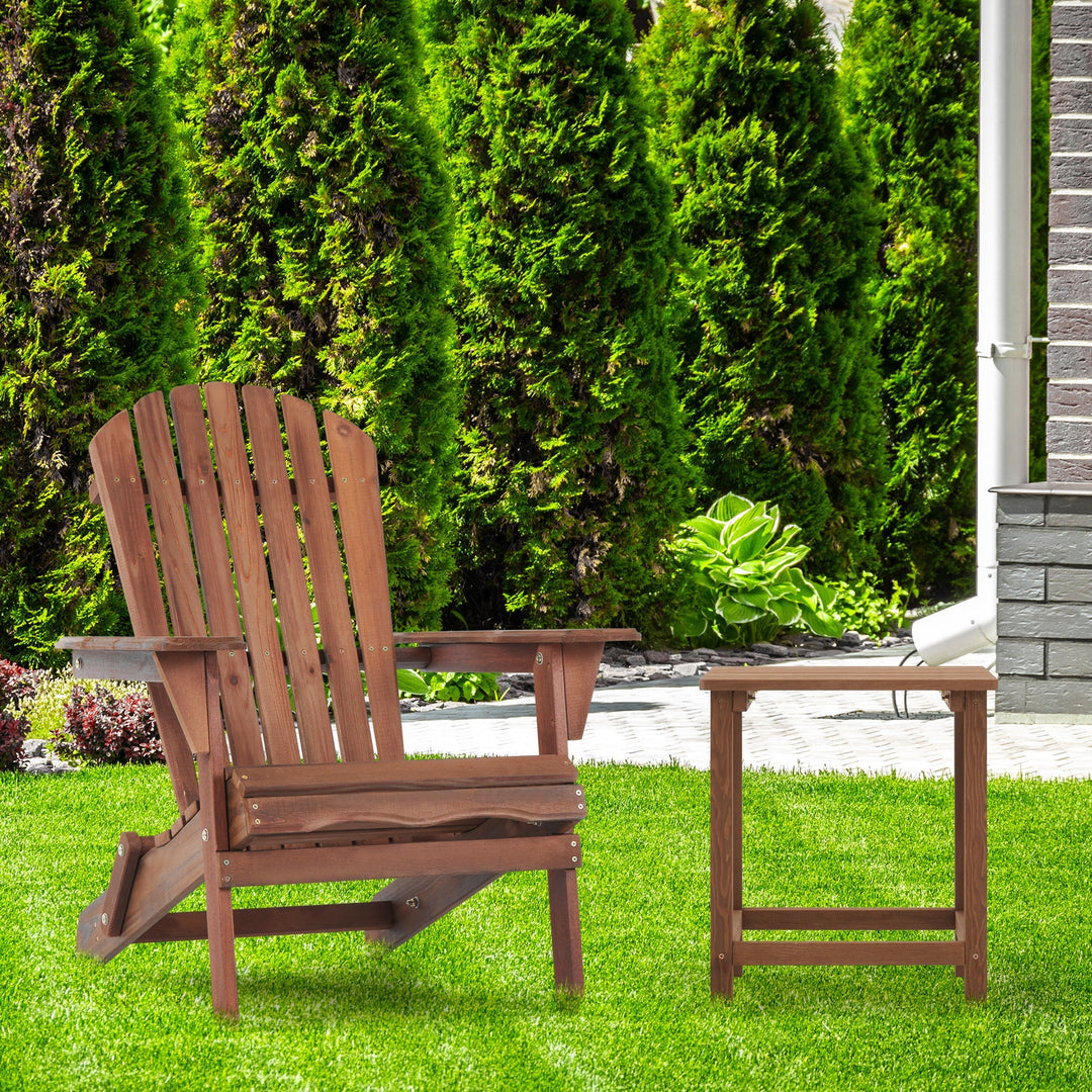 Solid Wood Folding Adirondack Chair (Set of 2)