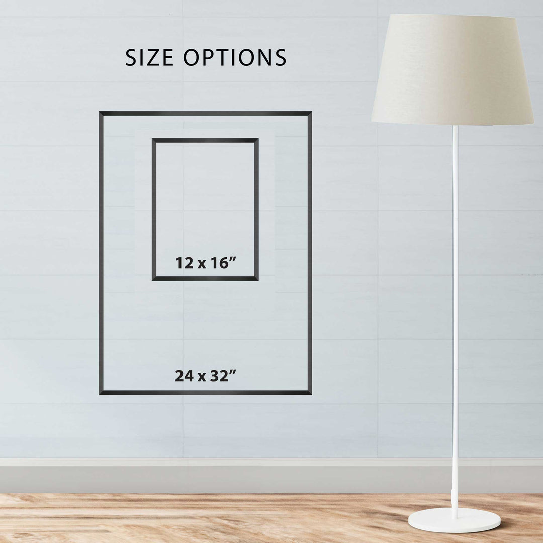 Wooden fruit poster size chart: 12 x 16 in and 24 x 32 in in frame