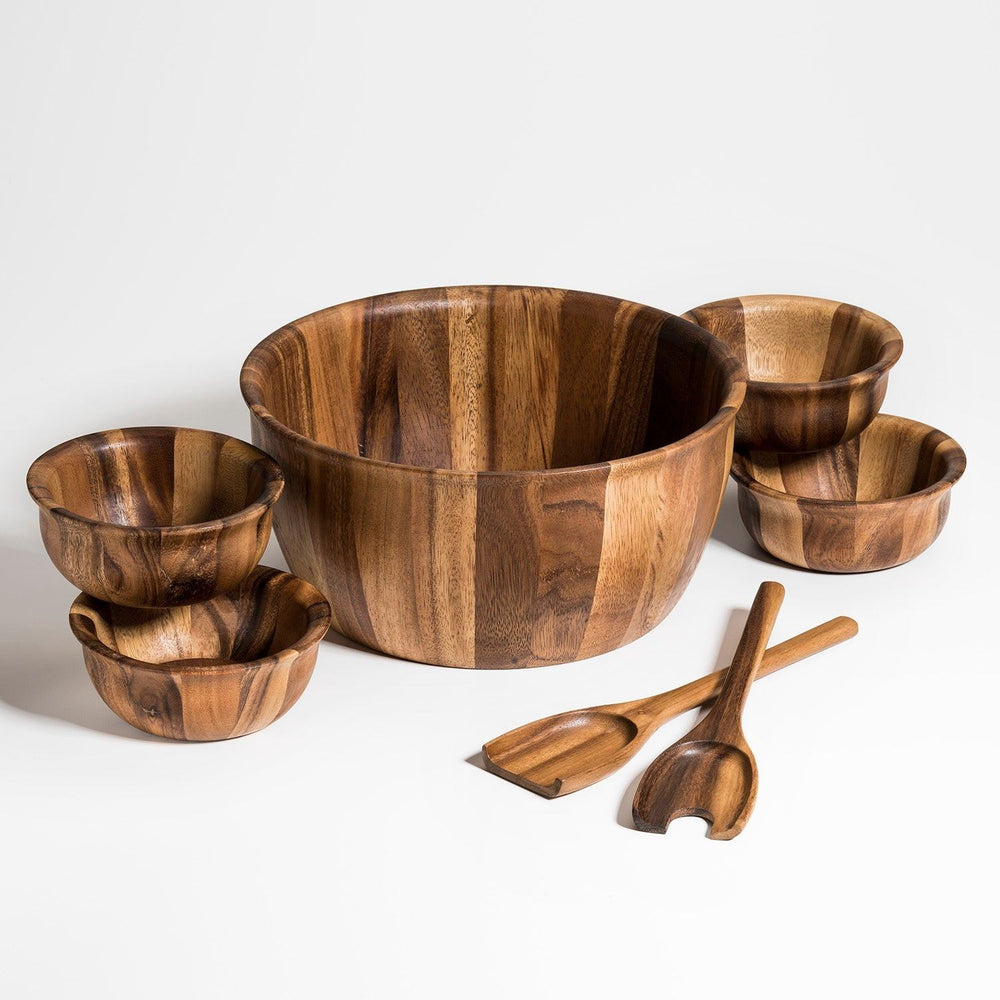 Extra Large Salad Bowl with Servers and 4 Individuals - 335C7 — Salad Bowl, [material], Kalmar Home