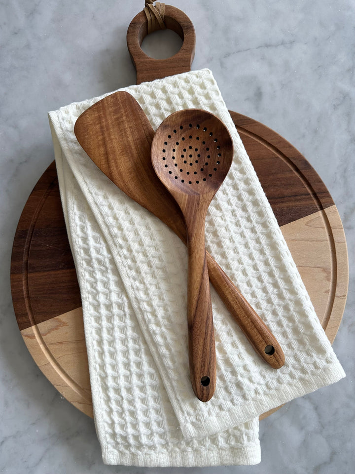 Nosara Teak Wood Kitchen Utensil Set – Natural Wooden Cooking Tools