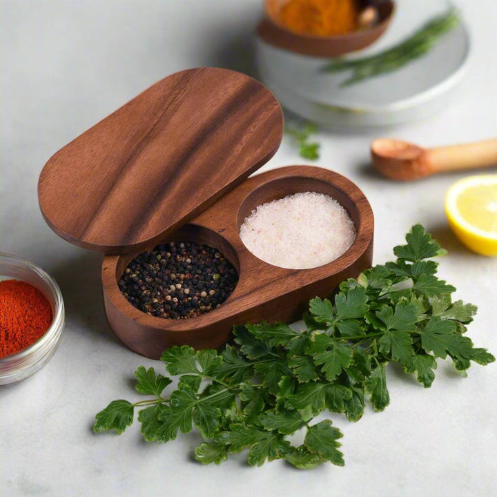 Salt & Pepper Pinch Pot w/ Cover — Tabletop, [material], Kalmar Home