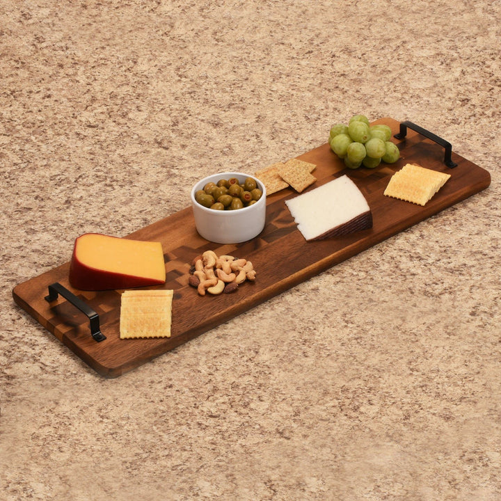 Acacia Serving Trays with Metal Handles — Serving Tray, [material], Kalmar Home