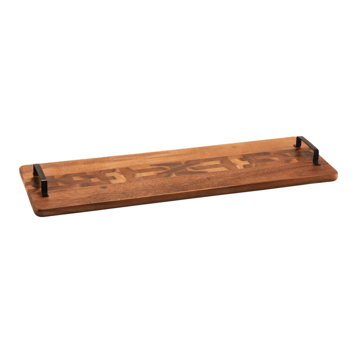 Acacia Serving Trays with Metal Handles — Serving Tray, [material], Kalmar Home