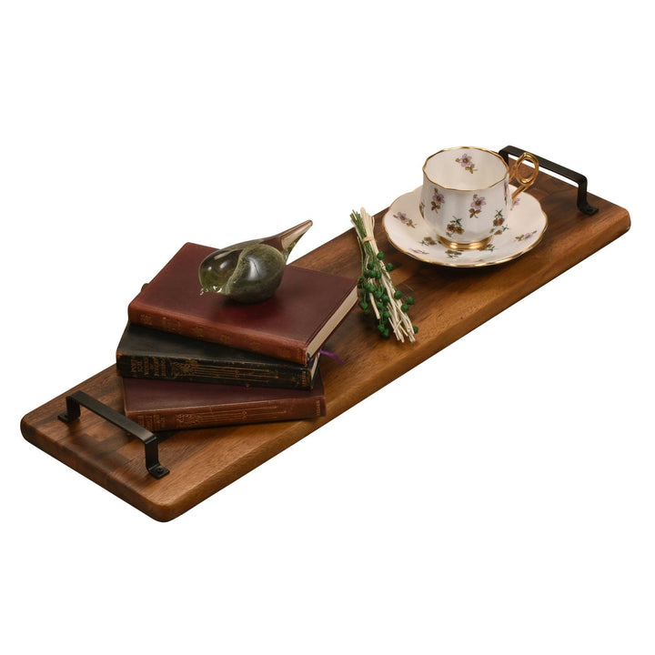 Acacia Serving Trays with Metal Handles — Serving Tray, [material], Kalmar Home